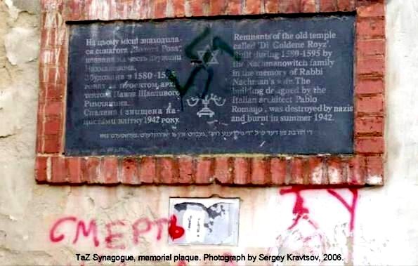 Рис.10. Мемориальная доска на месте бывшего храма с "автографами" наследников Гитлера во Львове
